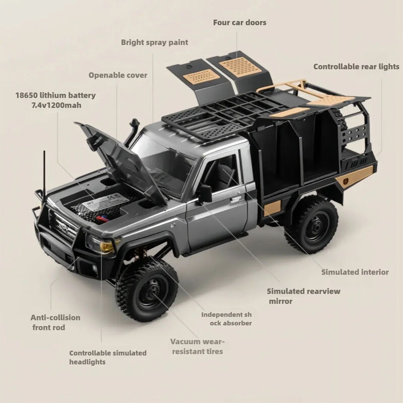 MN82S 1:12 4WD RC Crawler – Black with Canopy